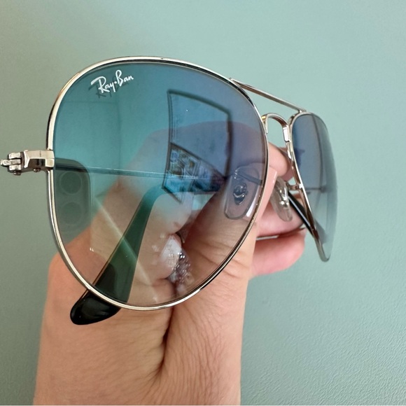 | ray ban • blue lense 2035 aviator silver frame | - Picture 6 of 16
